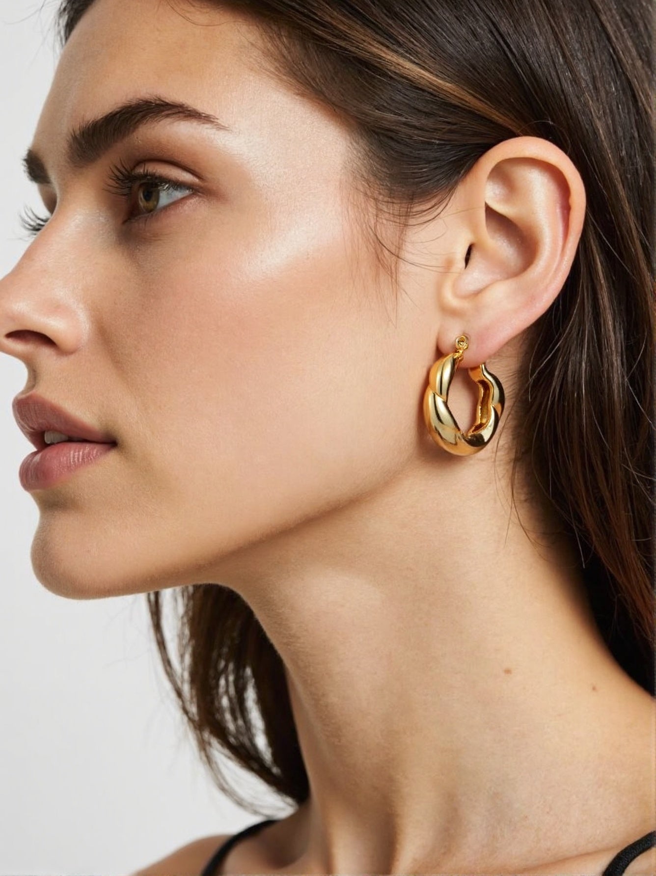 Twisted Dome Hoop Earrings