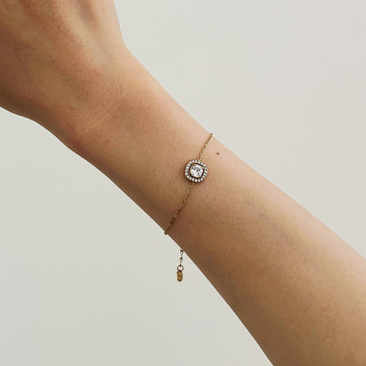 Square Crystal Halo Bracelet