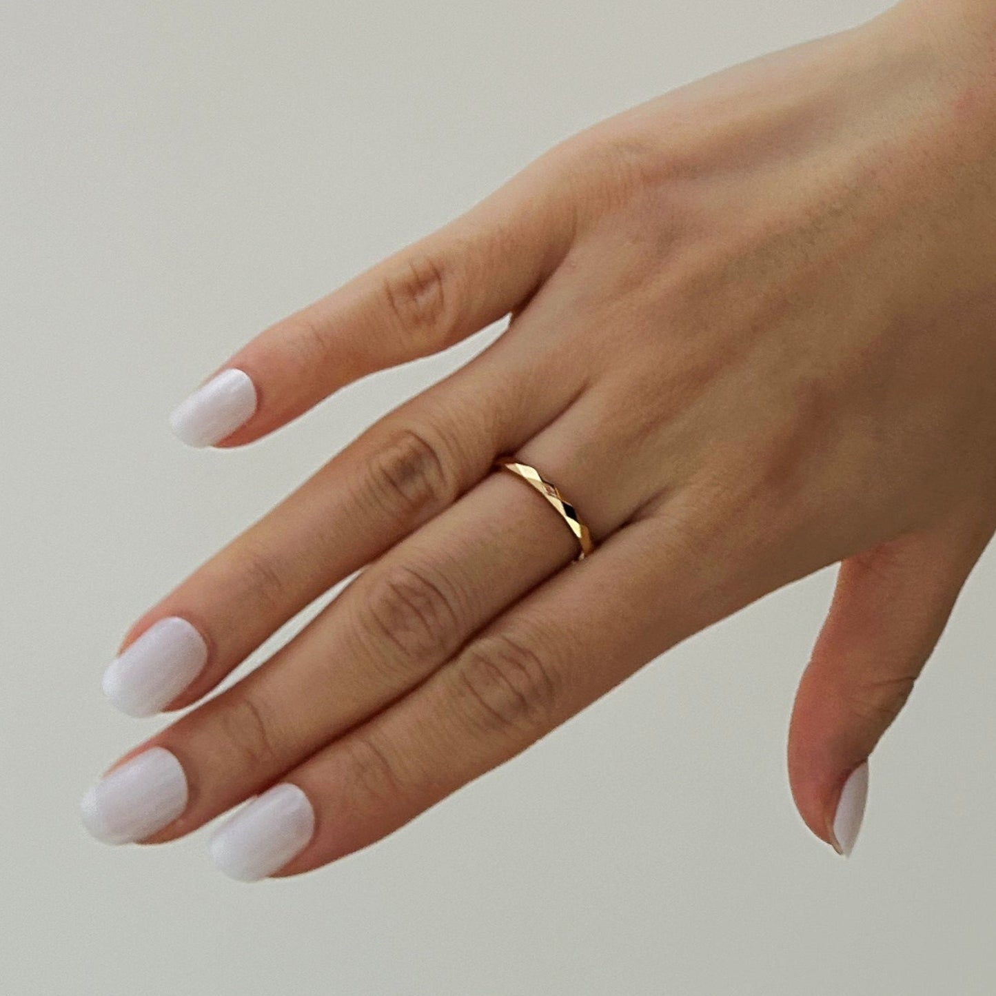 Faceted Matte Band Ring