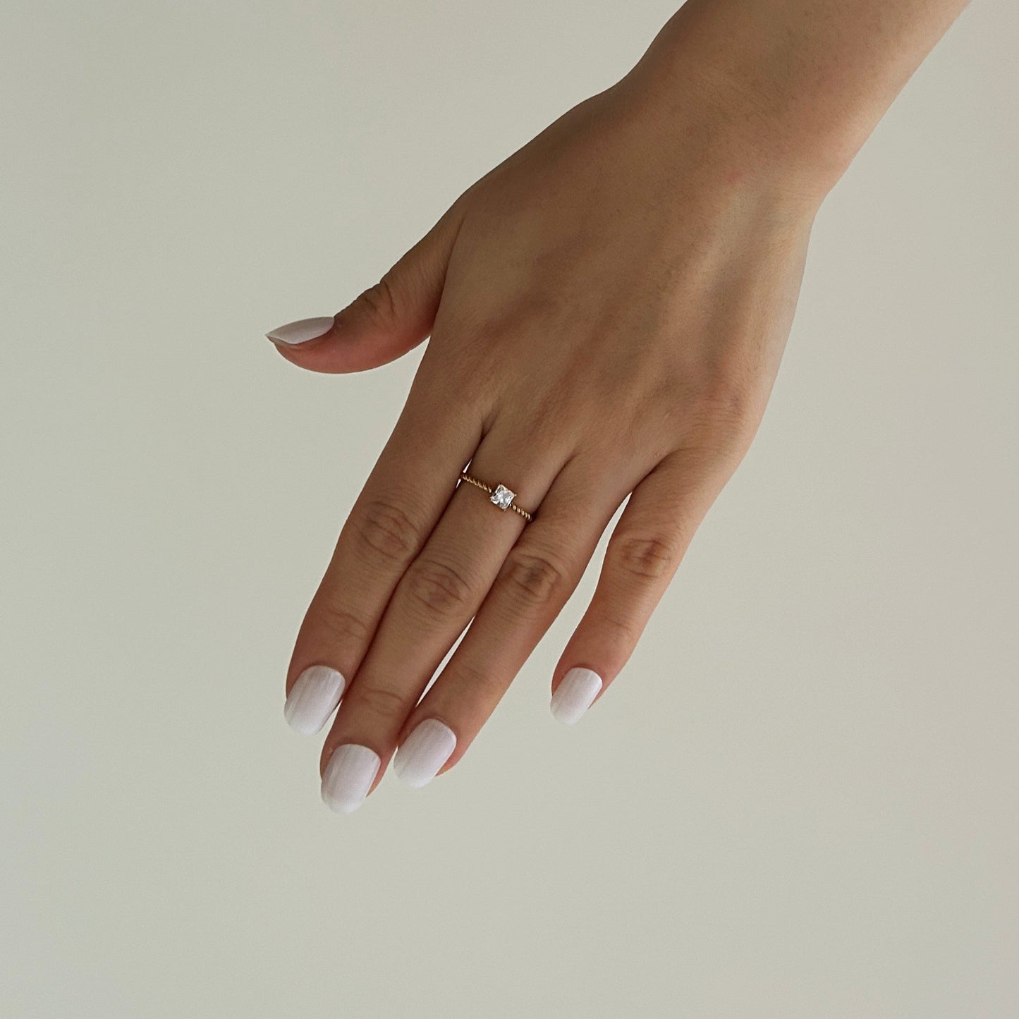 Twisted Band Solitaire Ring