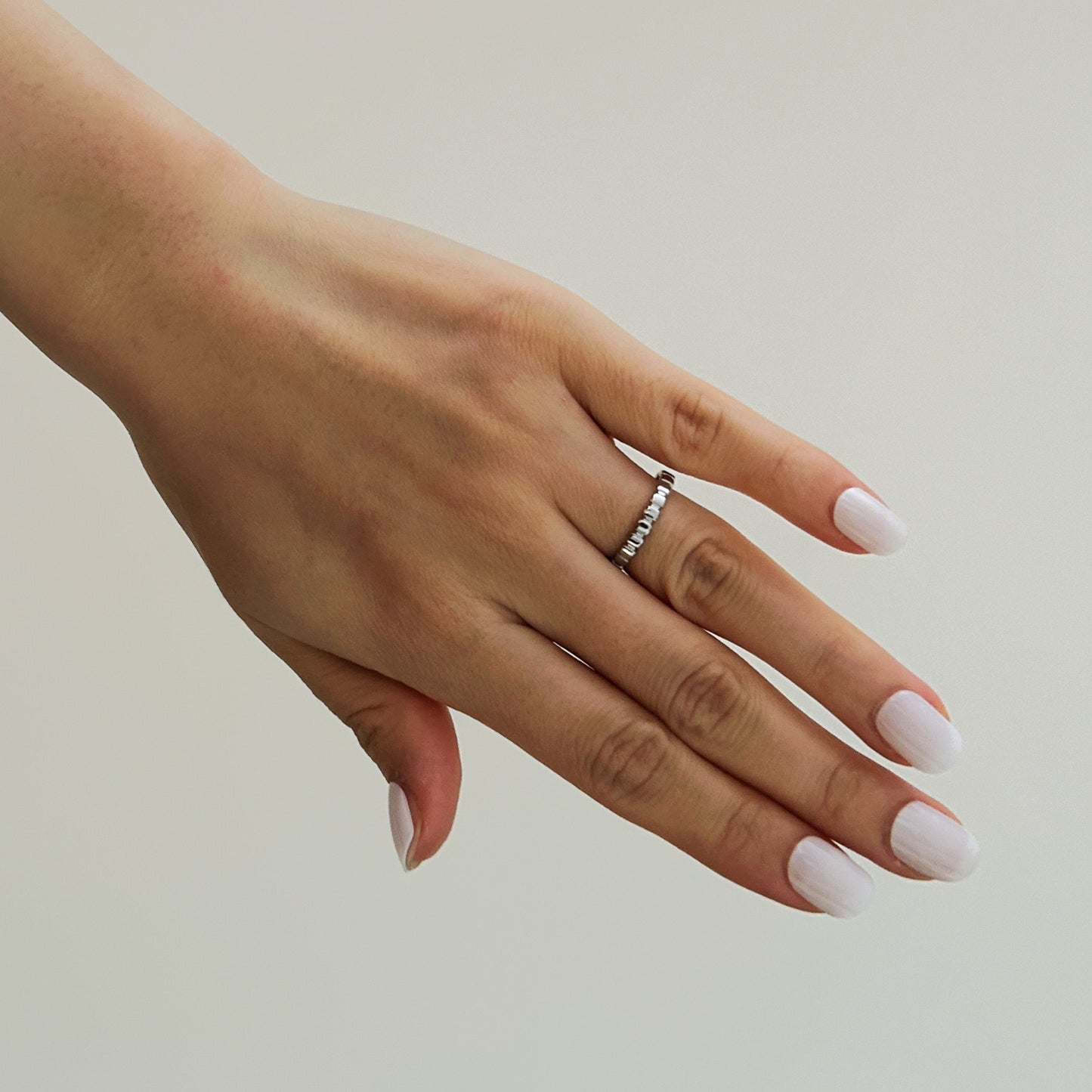 Square Bead Band Ring