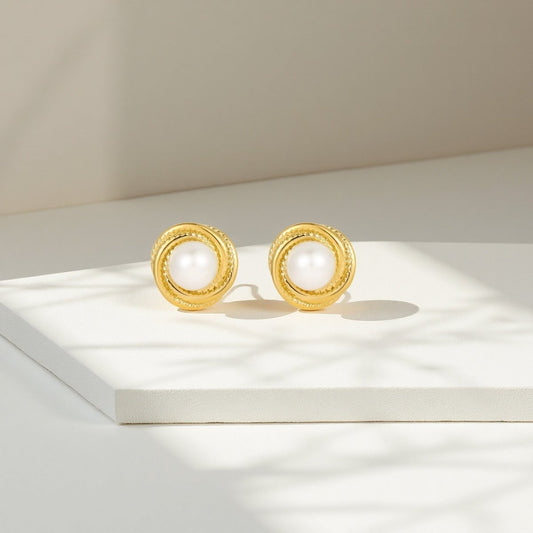 Elysian Pearl Studs - Sylestial Jewel - waterproof jewelry - lifetime warranty