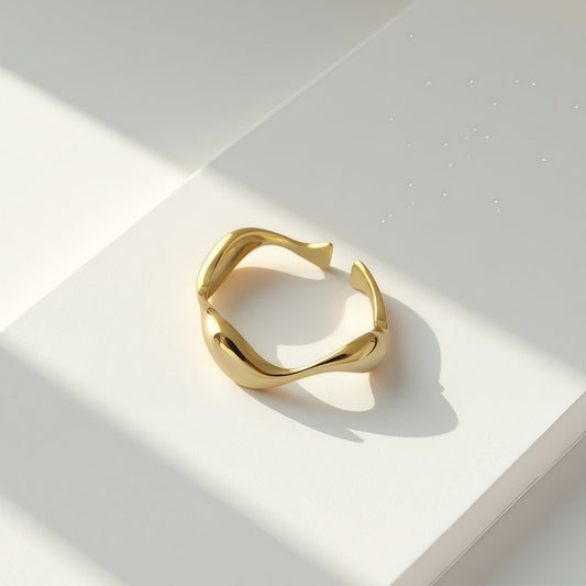 Luna Wave Ring - Sylestial Jewel - Gold - waterproof jewelry - lifetime warranty