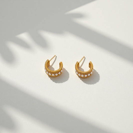 Pearl Ridge Delphine Hoops - Sylestial Jewel - waterproof jewelry - lifetime warranty