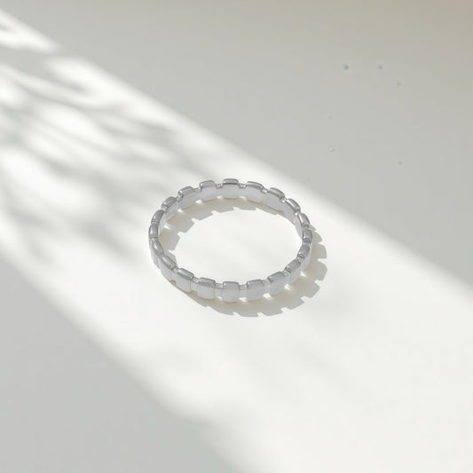 Square Bead Band Ring - Sylestial Jewel - Gold - waterproof jewelry - lifetime warranty