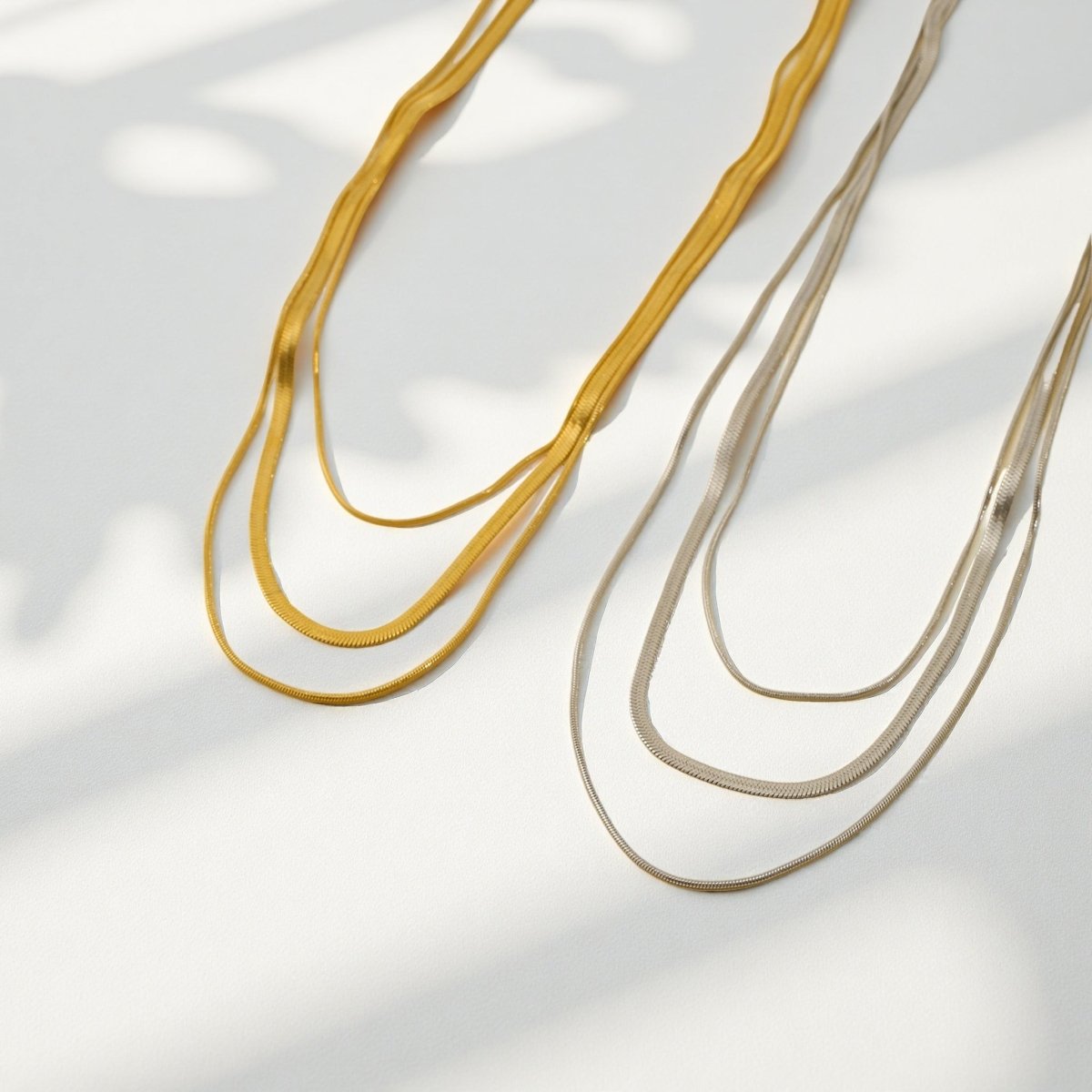 Triple Strand Chain Necklace - Sylestial Jewel - Gold - waterproof jewelry - lifetime warranty