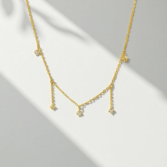 Twinkling Drops Necklace - Sylestial Jewel - Gold - waterproof jewelry - lifetime warranty