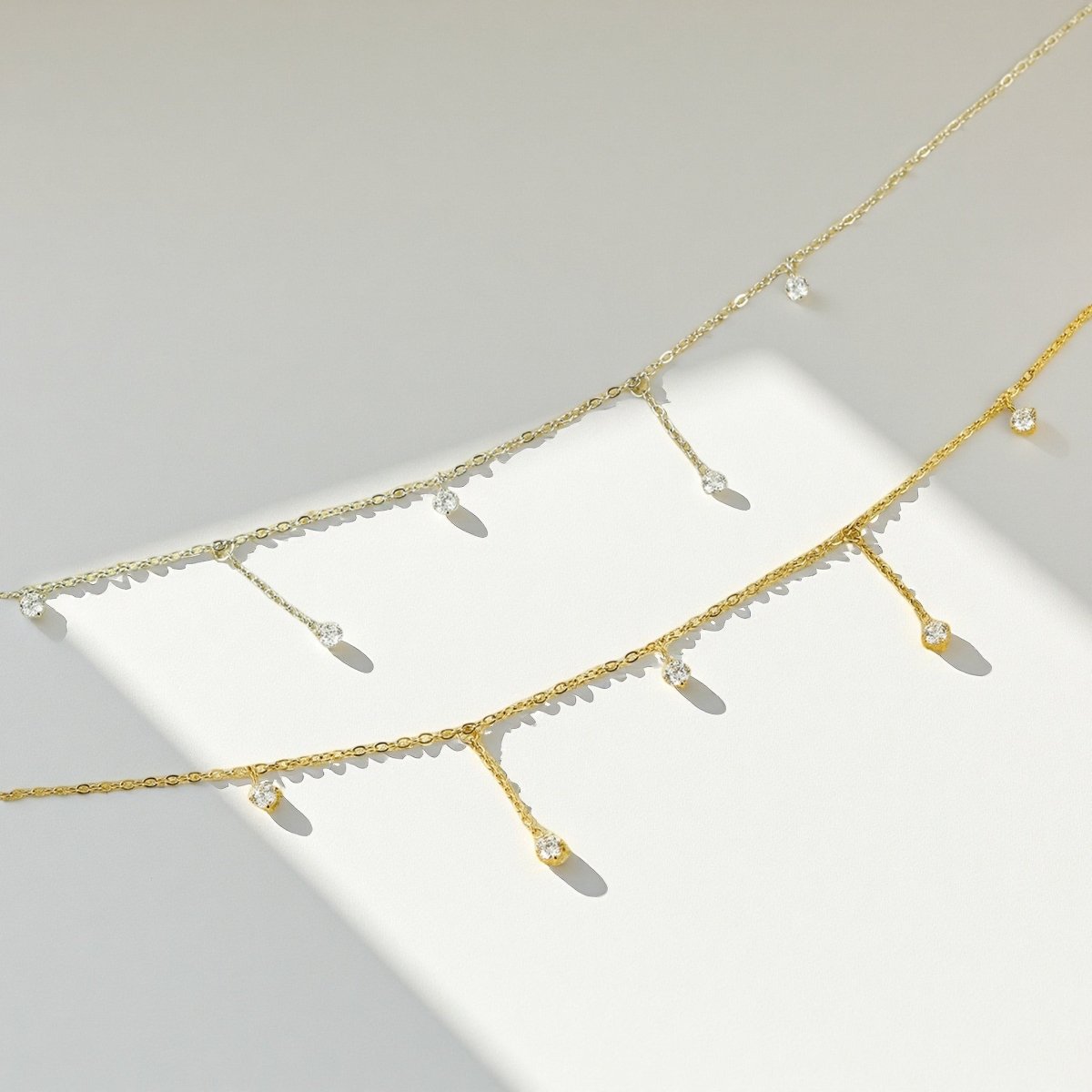 Twinkling Drops Necklace - Sylestial Jewel - Gold - waterproof jewelry - lifetime warranty