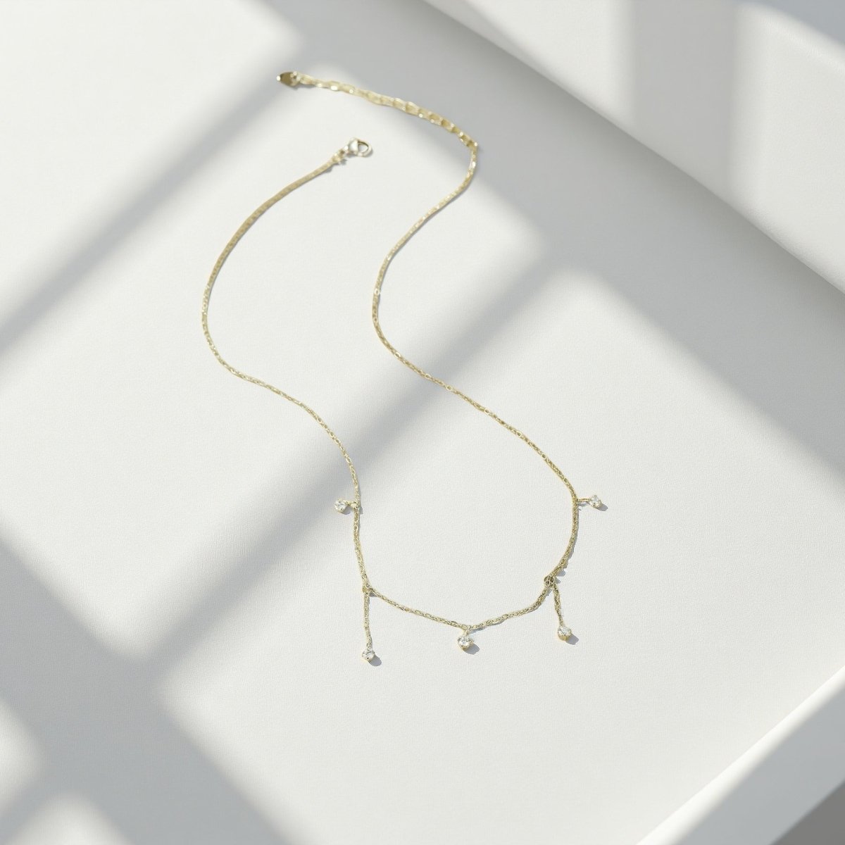 Twinkling Drops Necklace - Sylestial Jewel - Gold - waterproof jewelry - lifetime warranty