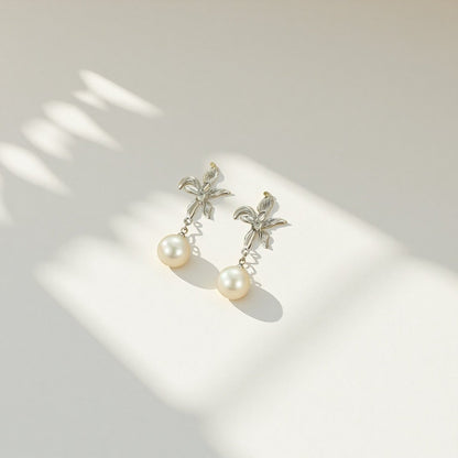 Blooming Pearl Drop Earrings - Sylestial Jewel - Gold - waterproof jewelry - lifetime warranty