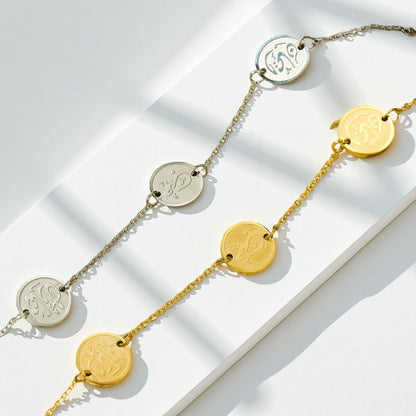 Coin Charm Bracelets - Sylestial Jewel - Gold - waterproof jewelry - lifetime warranty