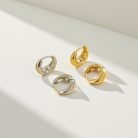 Crescent Hoop Earrings - Sylestial Jewel - Gold - waterproof jewelry - lifetime warranty
