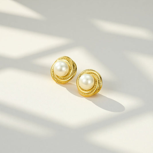 Elysian Pearl Studs - Sylestial Jewel - waterproof jewelry - lifetime warranty