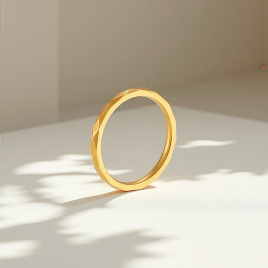 Faceted Matte Band Ring - Sylestial Jewel - waterproof jewelry - lifetime warranty