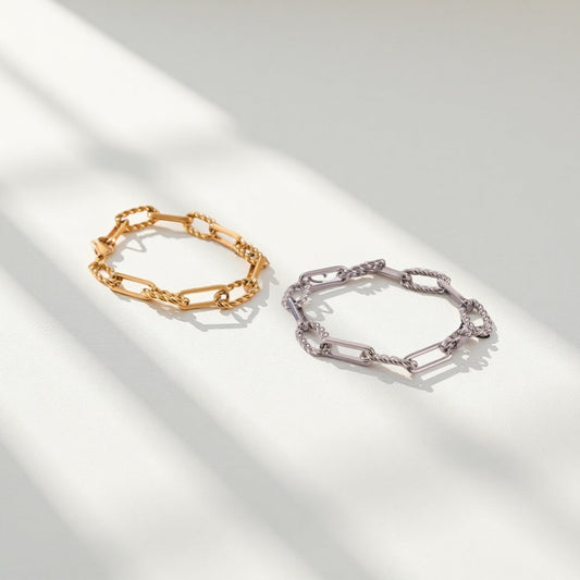 Link & Chain Bracelet - Sylestial Jewel - Gold - waterproof jewelry - lifetime warranty