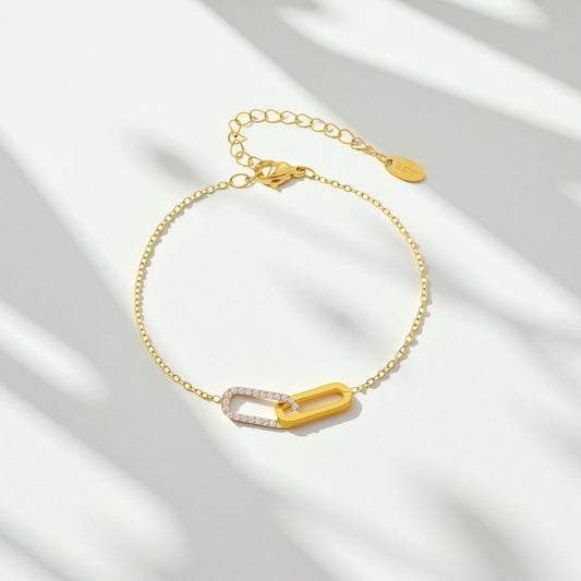 Paperclip Link Bracelet - Sylestial Jewel - Gold - waterproof jewelry - lifetime warranty