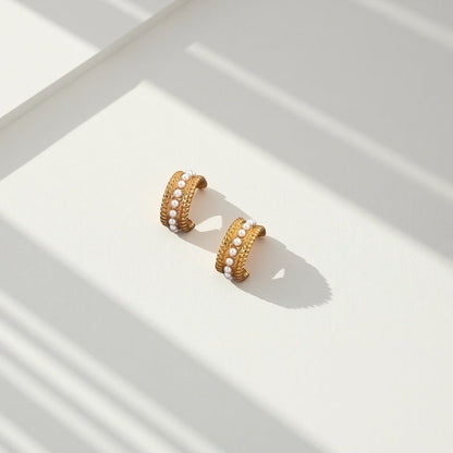 Pearl Ridge Delphine Hoops - Sylestial Jewel - waterproof jewelry - lifetime warranty