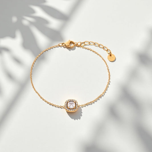 Square Crystal Halo Bracelet - Sylestial Jewel - waterproof jewelry - lifetime warranty