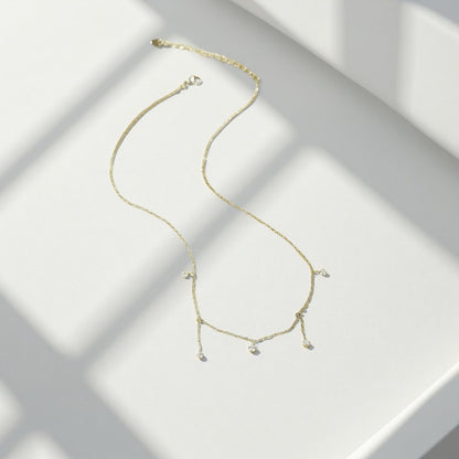 Twinkling Drops Necklace - Sylestial Jewel - Gold - waterproof jewelry - lifetime warranty